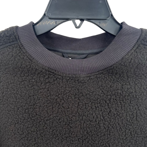 Everlane Black Sweatshirt ReNew Fleece Teddy Sherpa Warm Oversized Crew XS New - Picture 2 of 9